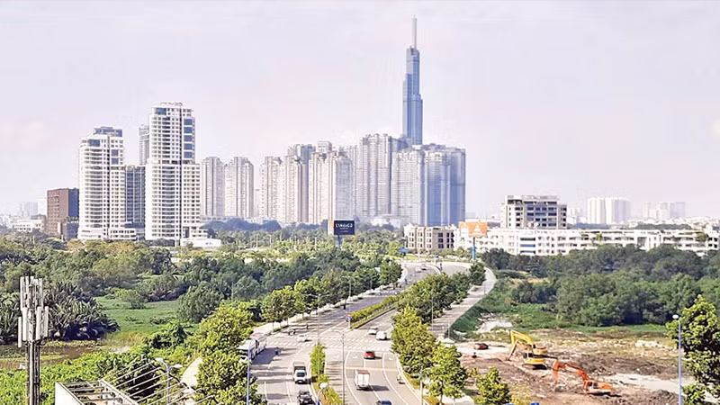 Вид на часть города Хошимина. 