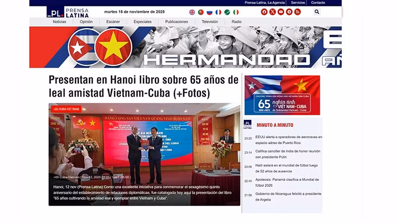 Рубрика «Куба-Вьетнам: 65 лет братства». Фото с экрана