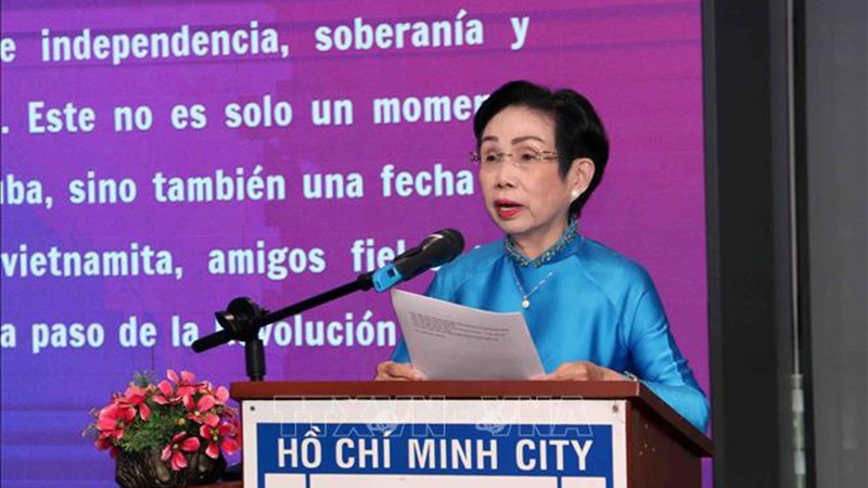 Г-жа Чыонг Тхи Хиен, Председатель HUFO, выступает на мероприятии. Фото: ВИА