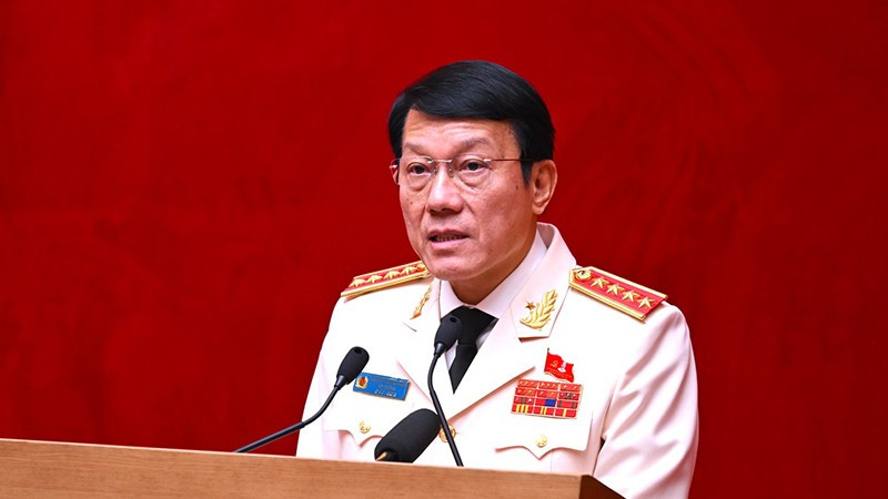 Генерал армии Лыонг Там Куанг выступает на закрытии конференции. Фото: bocongan.gov.vn