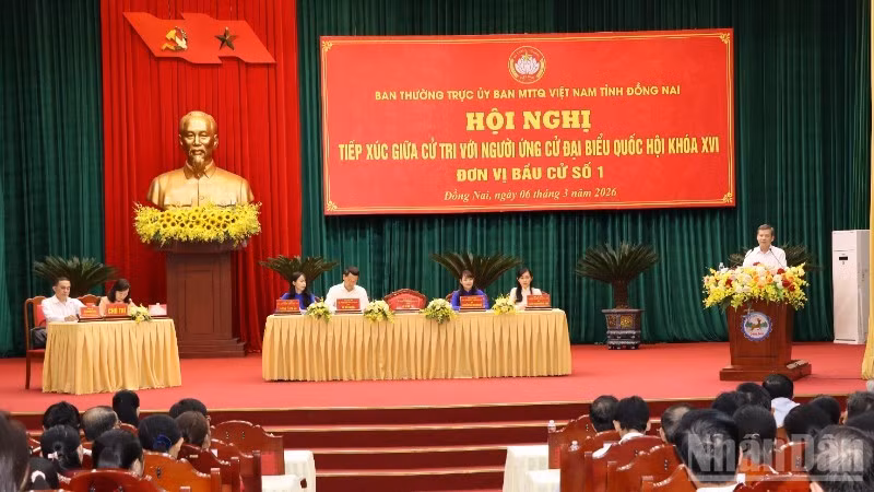 Товарищ Ле Минь Чи представляет программу действий на встрече. 