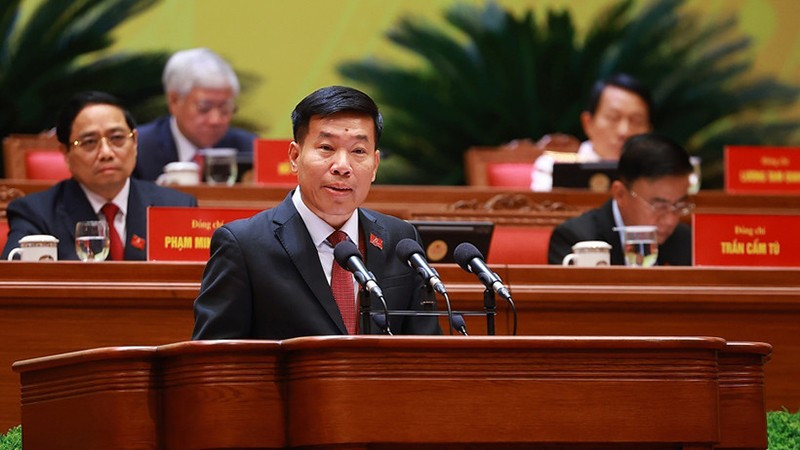 Товарищ Нгуен Мань Кыонг, член ЦК КПВ, постоянный заместитель секретаря партийного комитета, заместитель министра иностранных дел, выступает с докладом. Фото: ВИА