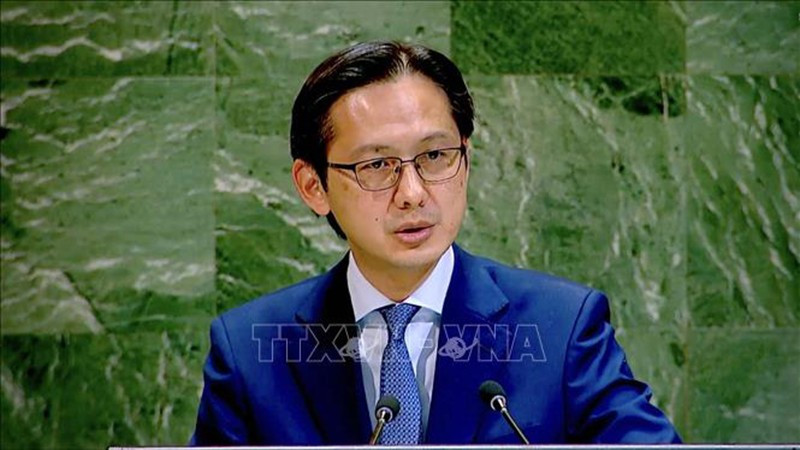 Посол До Хунг Вьет выступает на заседании. Фото: ВИА