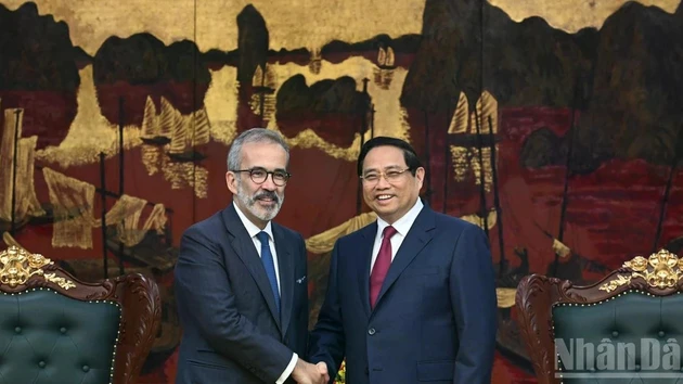Премьер-министр Фам Минь Тьинь и государственный министр, министр иностранных дел Португалии Паула Ранжел.