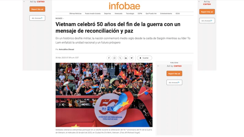 Статья на сайте Infobae.