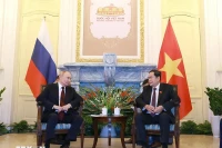 Председатель НС Чан Тхань Ман на встрече с Президентом России Владимиром Путиным. Фото: ВИА
