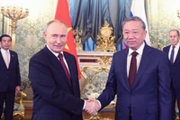 Генеральный секретарь ЦК КПВ То Лам и Президент России Владимир Путин проводят переговоры в узком составе. Фото: ВИА