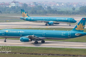 Самолёт авиакомпании Vietnam Airlines в одном из аэропортов Вьетнама. (Фото: Vietnam+)