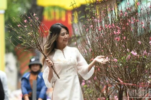 Радостные туристы на весенних прогулках. (Фото: Тхань Дат)