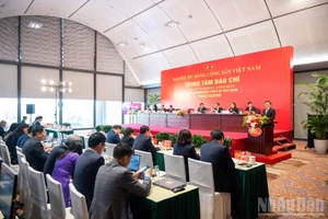 Общий вид международной пресс-конференции перед открытием XIV съезда КПВ, 14 января. (Фото: Тхюи Нгуен)