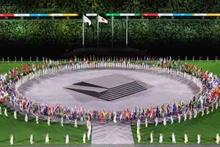 Общий вид церемонии закрытия летних Олимпийских игр-2020 на Национальном стадионе в Токио. Фото: VNA