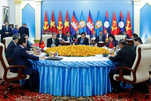 Встреча на высоком уровне между лидерами Вьетнама, Камбоджи а и Лаоса. Фото: ВИА