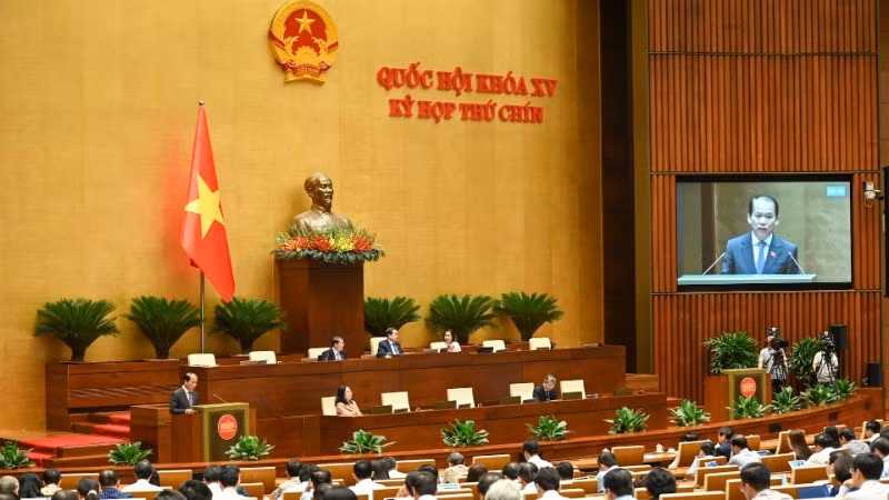 Общий вид пленарного заседания утром 15 мая. Фото: Буй Жанг