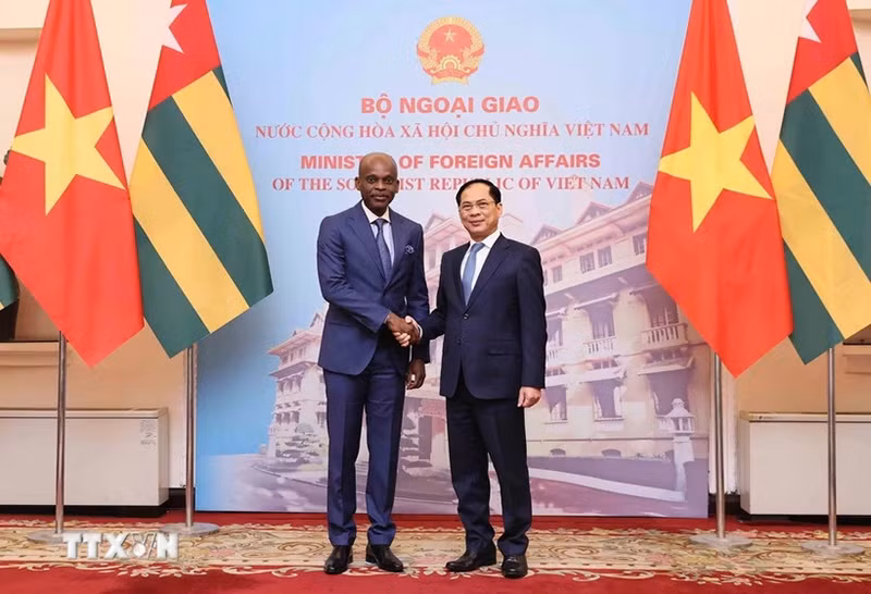 Вице-премьер, Министр иностранных дел Вьетнама Буй Тхань Шон и Министр иностранных дел, региональной интеграции и по делам тоголезцев за рубежом Того Робер Дюссэ. Фото: ВИА