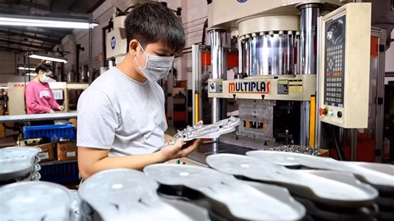 Производство обувных материалов на предприятии с иностранным капиталом (город Тхуанан, провинция Биньзыонг). Фото: ВИА