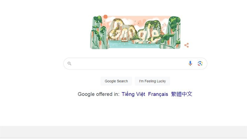 Изображение бухты Халонг на главной странице Google.
