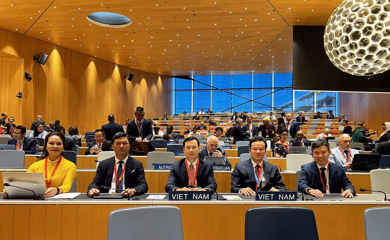 Вьетнамская делегация на заседании.