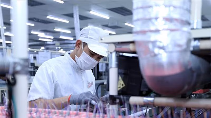 Линия по производству электронных плат на предприятии в провинции Бакнинь.