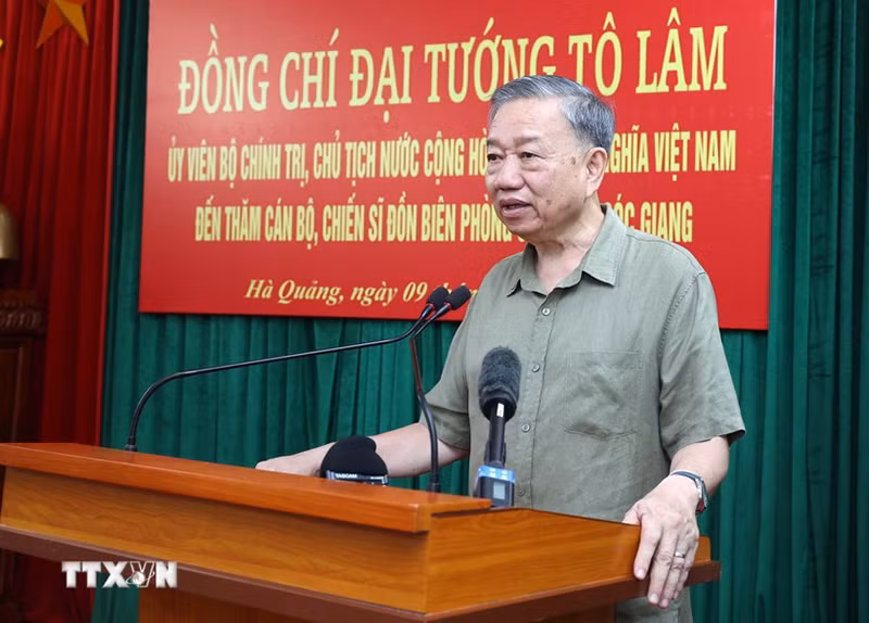 Президент То Лам выступает с речью. Фото: ВИА