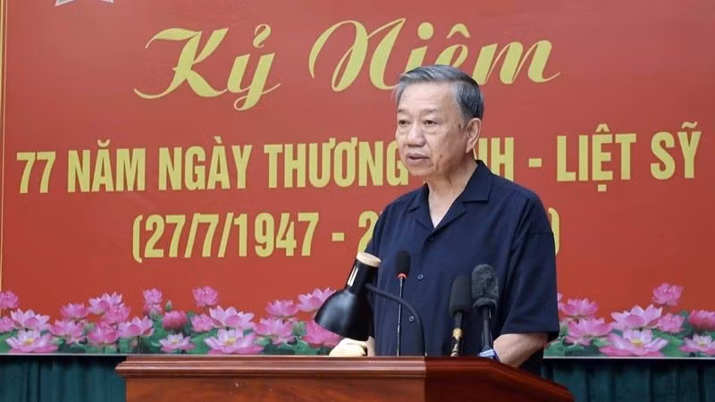 Президент То Лам выступает с речью. Фото: ВИА