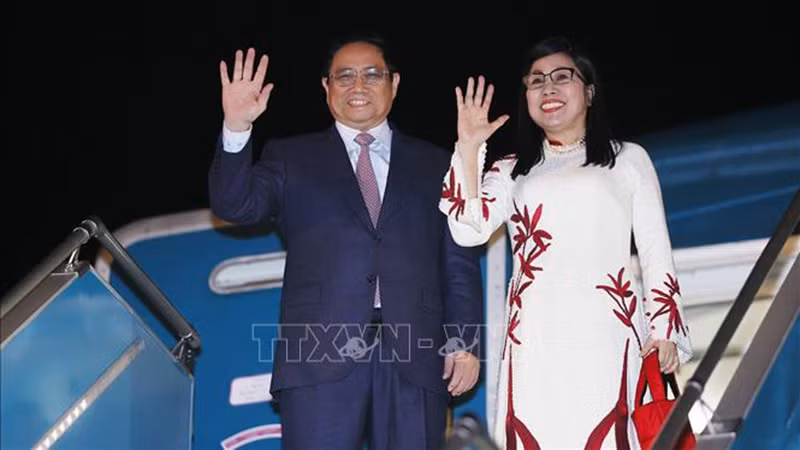 Премьер-министр Фам Минь Тьинь с супругой. Фото: ВИА