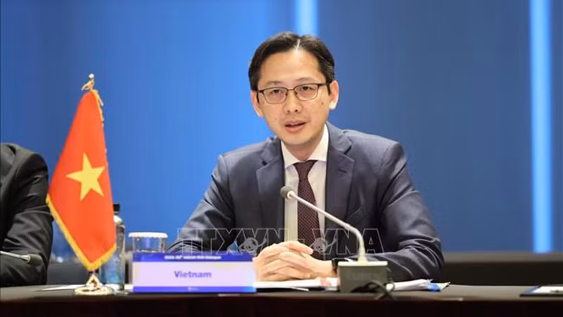 Заместитель министра иностранных дел Вьетнама До Хунг Вьет на диалоге. Фото: ВИА