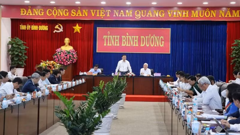 Вице-премьер Чан Хонг Ха на рабочей встрече с руководством провинции Биньзыонг.