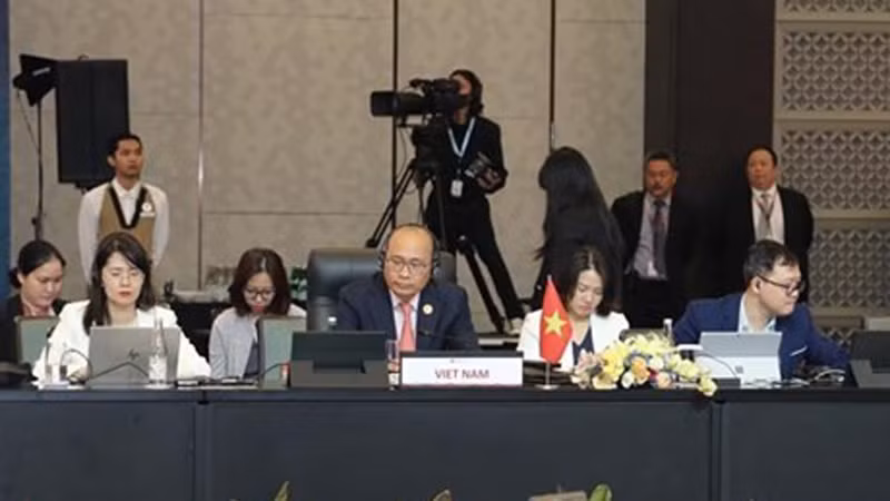 Представитель Вьетнама на консультационном совещании министров экономики АСЕАН и ЕС. Фото: ВИА