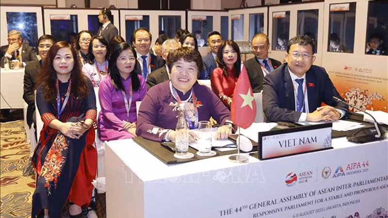 Делегация НС Вьетнама на первом пленарном заседании АИПА-44. Фото: ВИА
