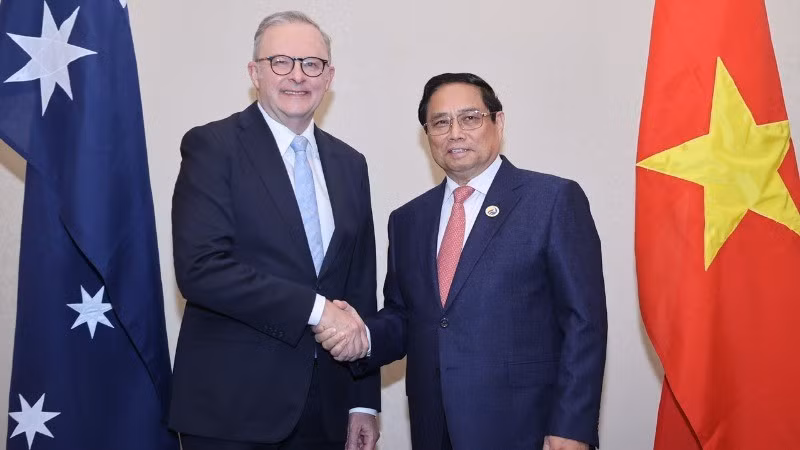 Премьер-министр Вьетнама Фам Минь Тьинь и Премьер-министр Австралии Энтони Альбанезе. Фото: VGP