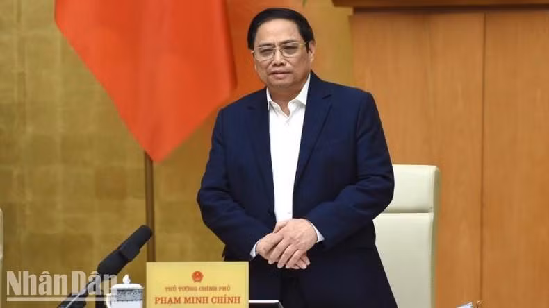 Премьер-министр Вьетнама Фам Минь Тьинь выступает на конференции. Фото: Чан Хай