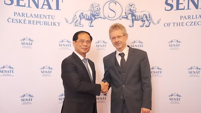 Министр Буй Тхань Шон на встрече с Председателем Сената Чехии Милошем Выстричилом