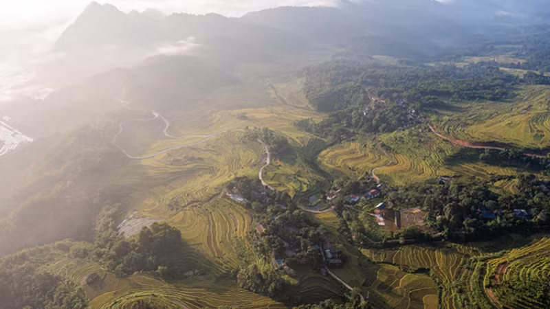 Вид с высоты на селение Дон. Фото: vnexpress.net