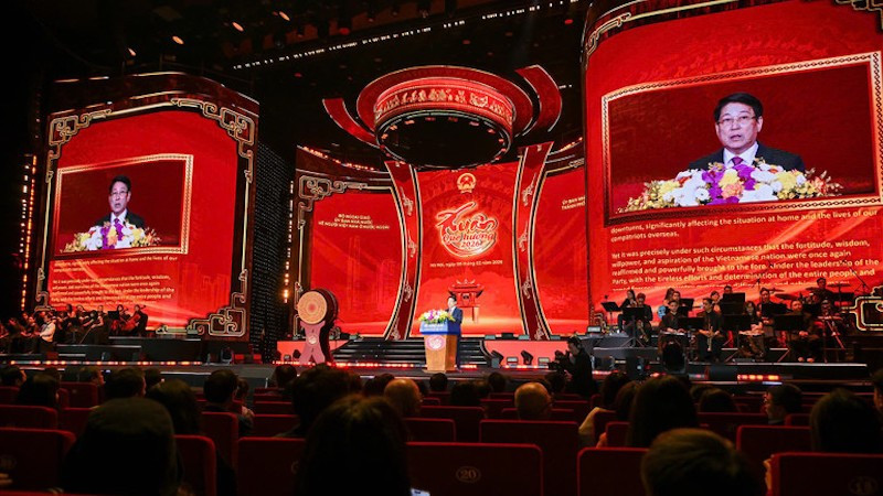 Президент Лыонг Кыонг выступает на мероприятии. Фото: Тхюи Нгуен