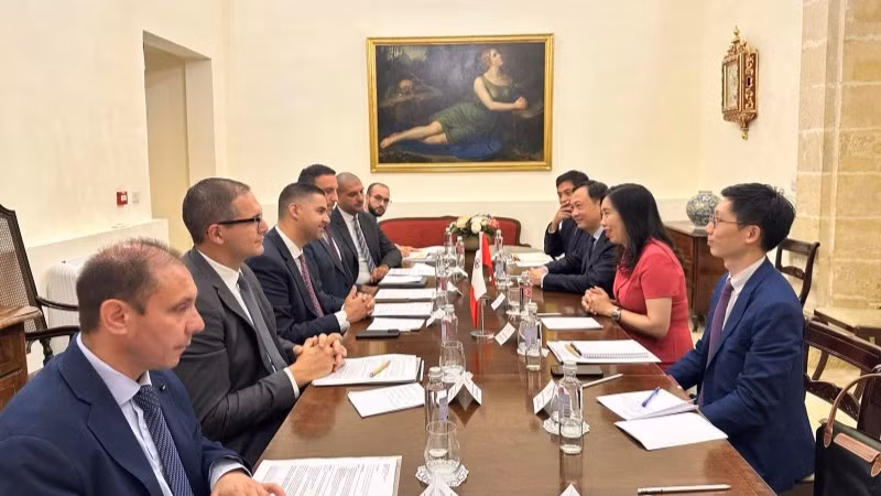 Замминистра иностранных дел Ле Тхи Тху Ханг встречается с Вице-премьером, Министром иностранных дел и туризма Мальты Яном Боргом. Фото: МИД Вьетнама