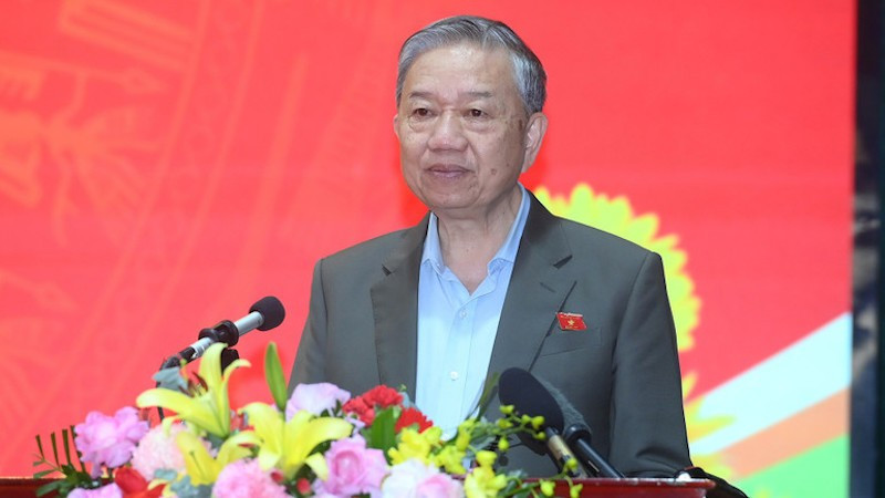 Генеральный секретарь ЦК КПВ То Лам выступает на встрече. Фото: Данг Кхоа