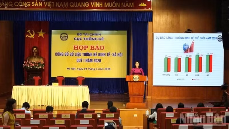 Глава Главного статистического управления Нгуен Тхи Хыонг выступает на пресс-конференции.