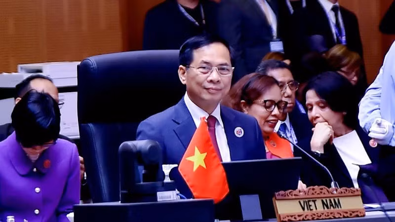 Вице-премьер, Министр иностранных дел Буй Тхань Шон на пленарном заседании. Фото: МИД Вьетнама