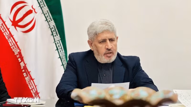 Временный поверенный в делах Ирана во Вьетнаме Мохаммад Мирали Мохаммади выступает на встрече. Фото: ВИА