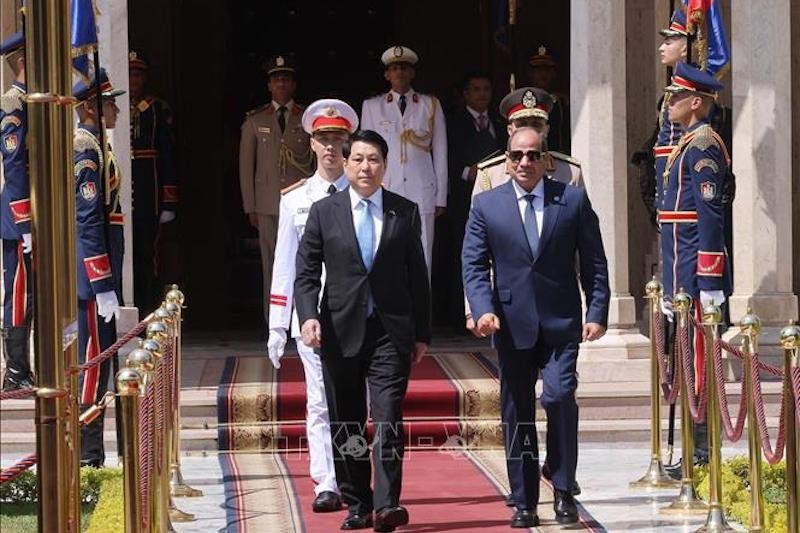 Президент Лыонг Кыонг и Президент Египта Абдель Фаттах ас-Сиси. Фото: ВИА