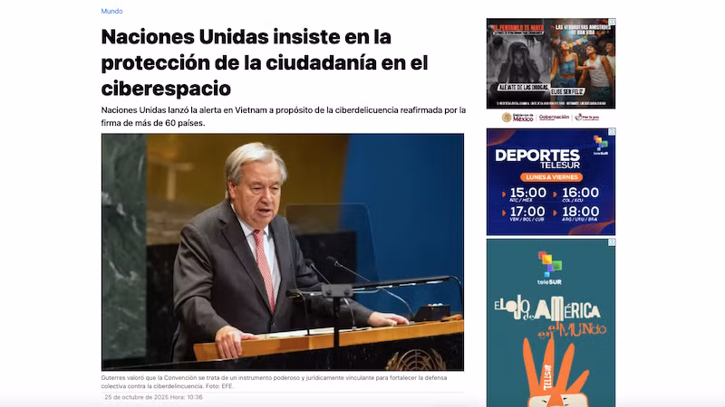 Статья на сайте teleSUR.