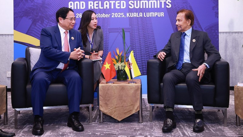 Премьер-министр Фам Минь Тьинь встречается с султаном Брунея Хассаналом Болкиахом. Фото: ВИА