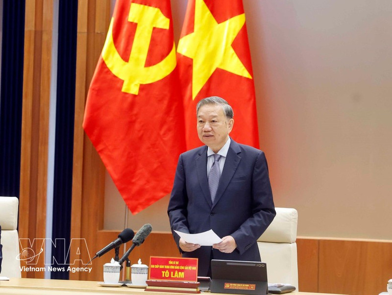 Генеральный секретарь То Лам выступает с речью. (Фото: ВИА)