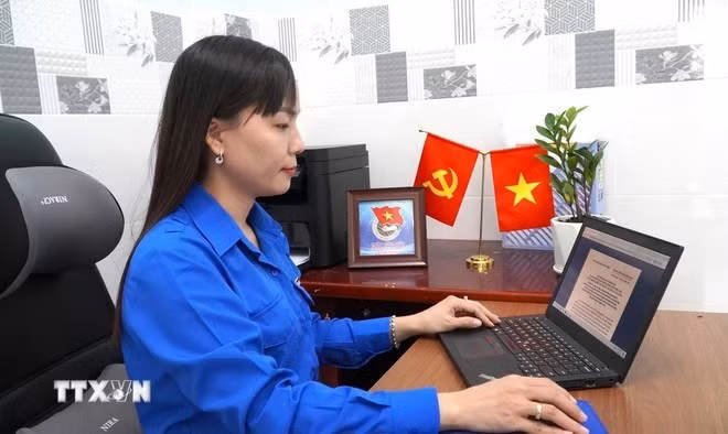 Нгуен Тхи Чук Фыонг, заместитель председателя Комитета Отечественного фронта Вьетнама и секретарь Коммунистического союза молодежи Хо Ши Мина специальной зоны Киенкхай. (Фото: ВИA)