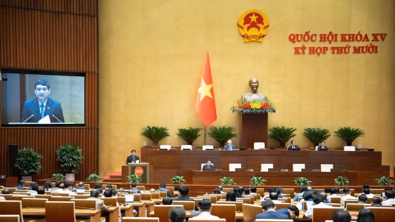 Депутаты НС работают в зале заседаний. (Фото: НС Вьетнама)