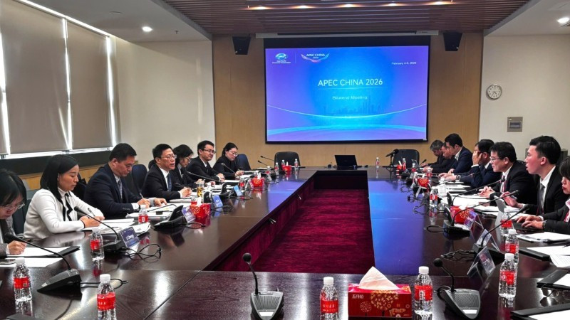 Общий вид рабочей встречи делегации Министерства финансов Вьетнама с делегацией Министерства финансов Китая.