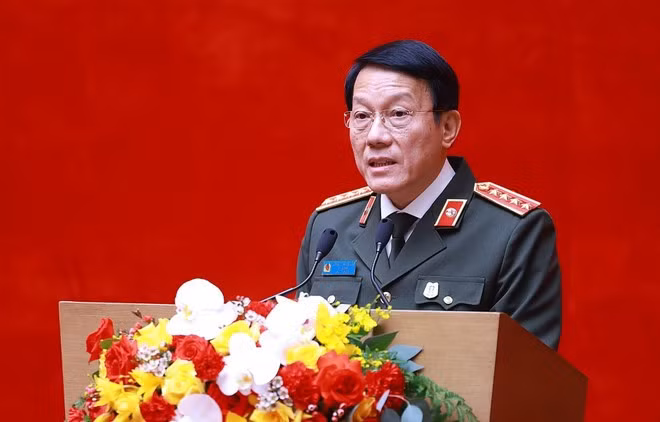 Генерал Лыонг Там Куанг, министр общественной безопасности, выступает с речью. (Фото: ВИА)