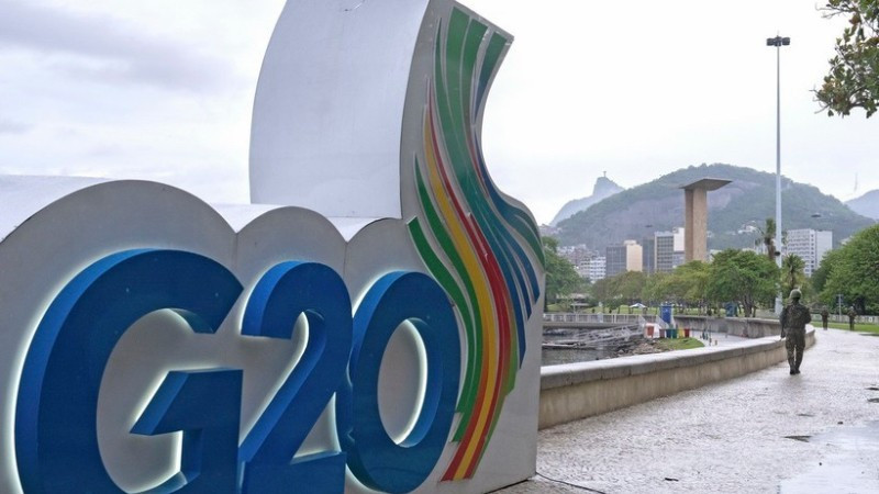 Символ G20 в Рио-де-Жанейро (Бразилия) в ноябре прошлого года. Фото: Синьхуа/ВИА