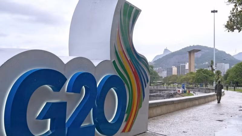 Символ G20 в Рио-де-Жанейро (Бразилия) в ноябре прошлого года. Фото: Синьхуа/ВИА