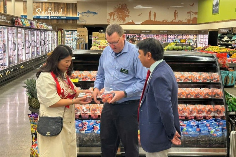 Вьетнамский личи поступил в крупные розничные сети, такие как Safeway и Costco. (Фото: Tap chi Cong thuong)